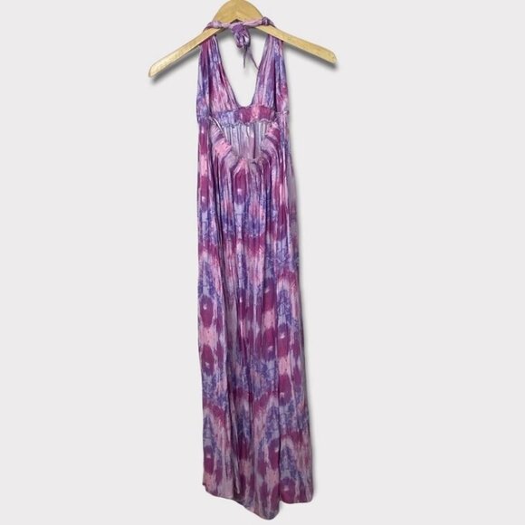 LoveShackFancy Tie Dye Maxi Dress Pink Purple Halter Size 2 Jellyfish Bohemian - Picture 5 of 12